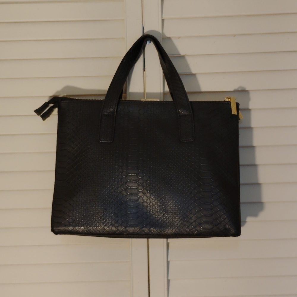 Dune London Black Satin Cosmetic Bag with Gold Accents - Picture 3 of 14